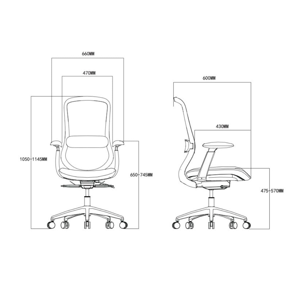 SILLA NOGAL BEAT LONDRES GRIS EJECUTIVO | Silla Ejecutiva | Base Aluminio | Respaldo Ajustable | Asiento Deslizante | Brazos | Gris | Interior - LONDRES GRIS EJECUTIVO - MOBILIARIO EN MOVIMIENTO - NOGAL BEAT - Sillas para oficina