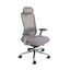 SILLA NOGAL BEAT LONDRES GRIS | Silla Directiva | Base Aluminio | Respaldo Ajustable | Asiento Deslizante | Brazos | Cabecera Ajustable | Gris | Interior - LONDRES GRIS - MOBILIARIO EN MOVIMIENTO - NOGAL BEAT - Sillas para oficina