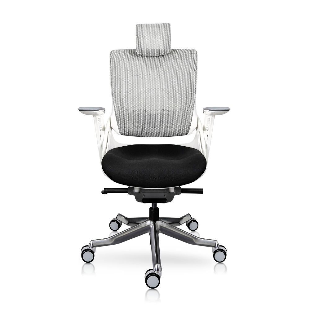 SILLA NOGAL BEAT MADAGASCAR BLANCO | Silla Directiva | Base Aluminio | Cabecera Ajustable | Respaldo Ajustable | Asiento Deslizante | Brazos | Blanco | Interior | - MADAGASCAR BLANCO - MOBILIARIO EN MOVIMIENTO - NOGAL BEAT - Sillas para oficina