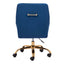 SILLA NOGAL BEAT MADELAINE | Silla de Oficina Decorativa | Base Estrella con Rodajas | Azul Marino | Terciopelo 100% Poliéster | Interior - 109490 - Zuo - NOGAL BEAT -