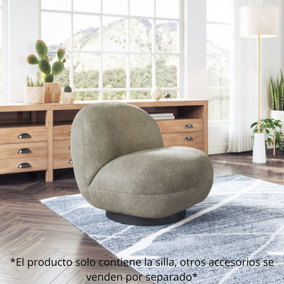 SILLA NOGAL BEAT MYANMAR | Silla Decorativa para Habitación Estudio | Base Acero Negro | Verde | Estilo Piel de Oveja 100% Poliéster Madera Contrachapada | Interior - 109346 - Zuo - NOGAL BEAT - Sillas