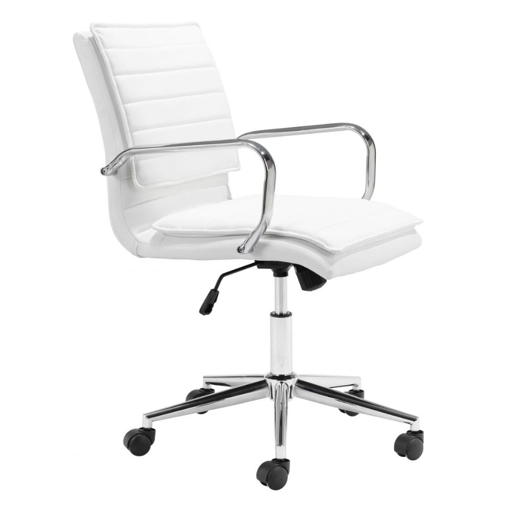 SILLA NOGAL BEAT PARTNER | Silla de Oficina para Empresa | Base Estrella con Rodajas | Blanco | Polipiel 100% Poliuretano | Interior - 109006 - Zuo - NOGAL BEAT -