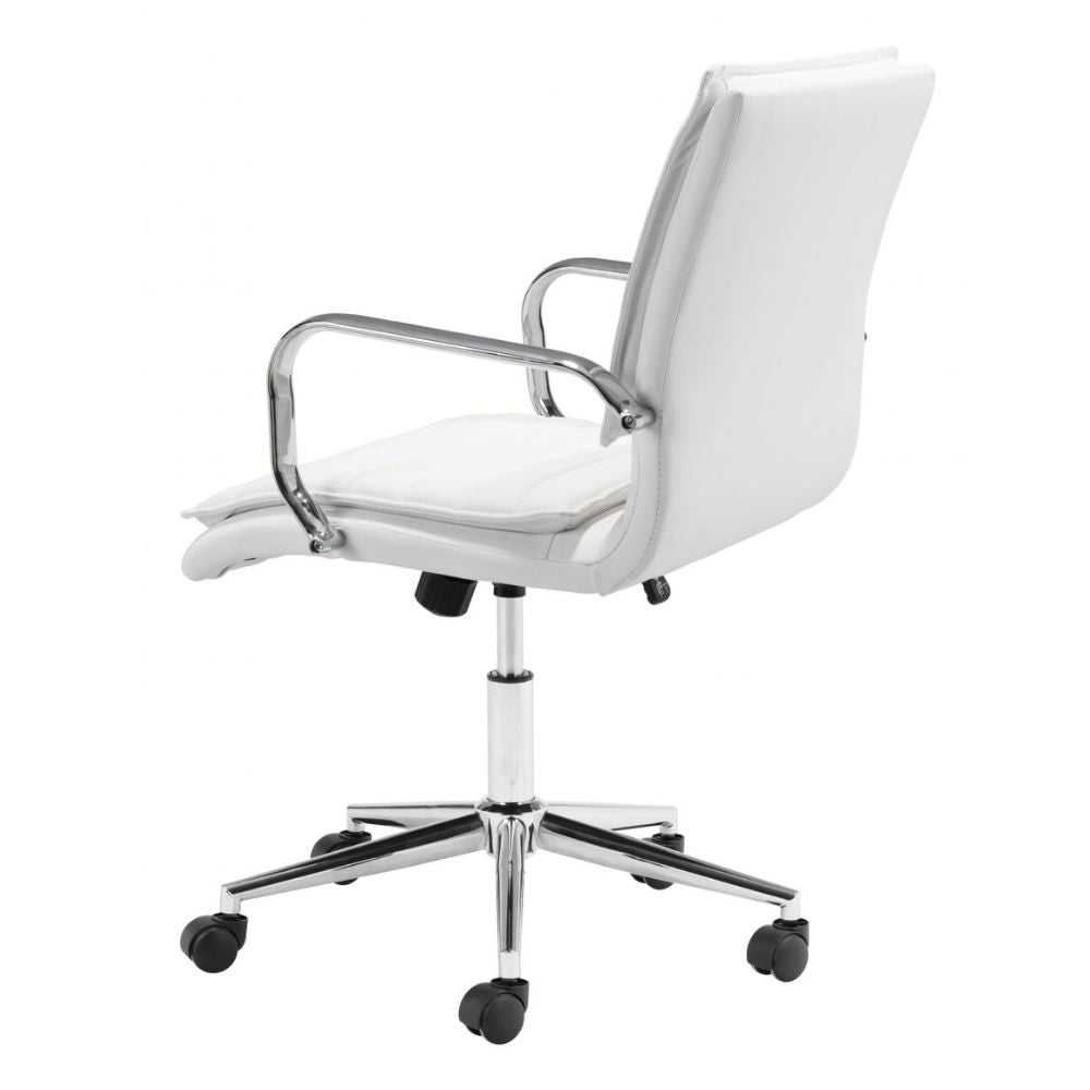 SILLA NOGAL BEAT PARTNER | Silla de Oficina para Empresa | Base Estrella con Rodajas | Blanco | Polipiel 100% Poliuretano | Interior - 109006 - Zuo - NOGAL BEAT -