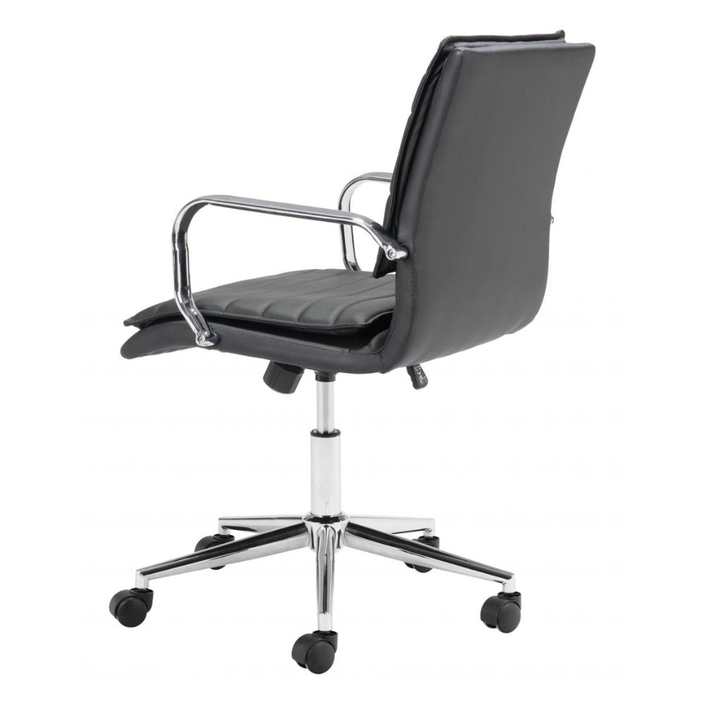 SILLA NOGAL BEAT PARTNER | Silla de Oficina para Empresa | Base Estrella con Rodajas | Negro | Polipiel 100% Poliuretano | Interior - 109005 - Zuo - NOGAL BEAT -