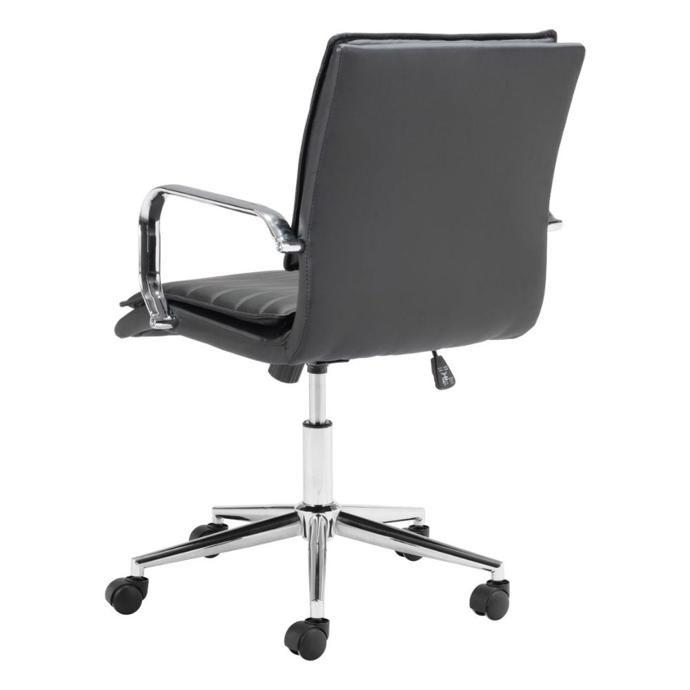 SILLA NOGAL BEAT PARTNER | Silla de Oficina para Empresa | Base Estrella con Rodajas | Negro | Polipiel 100% Poliuretano | Interior - 109005 - Zuo - NOGAL BEAT -