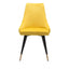 SILLA NOGAL BEAT PICCOLO | Silla para Comedor | Base Acero Negro Oro | Amarillo | Terciopelo 100% Poliéster Madera Contrachapada | Interior - 101091 - Zuo - NOGAL BEAT - Sillas
