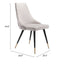 SILLA NOGAL BEAT PICCOLO | Silla para Comedor | Base Acero Negro Oro | Gris | Terciopelo 100% Poliéster Madera Contrachapada | Interior - 101089 - Zuo - NOGAL BEAT - Sillas