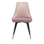 SILLA NOGAL BEAT PICCOLO | Silla para Comedor | Base Acero Negro Oro | Rosa | Terciopelo 100% Poliéster Madera Contrachapada | Interior - 101088 - Zuo - NOGAL BEAT - Sillas