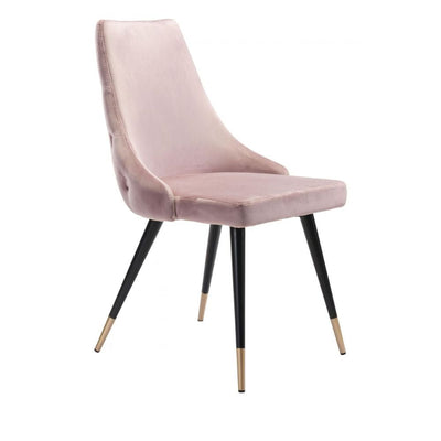 SILLA NOGAL BEAT PICCOLO | Silla para Comedor | Base Acero Negro Oro | Rosa | Terciopelo 100% Poliéster Madera Contrachapada | Interior - 101088 - Zuo - NOGAL BEAT - Sillas