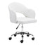SILLA NOGAL BEAT PLANNER | Silla de Oficina Decorativa | Base Estrella con Rodajas | Blanco | Polipiel 100% Poliuretano | Interior - 101834 - Zuo - NOGAL BEAT -