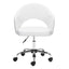 SILLA NOGAL BEAT PLANNER | Silla de Oficina Decorativa | Base Estrella con Rodajas | Blanco | Polipiel 100% Poliuretano | Interior - 101834 - Zuo - NOGAL BEAT -