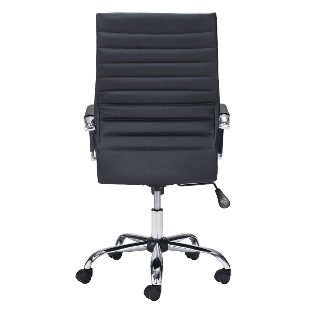 SILLA NOGAL BEAT PRIMERO | Silla de Oficina Moderna Ejecutiva | Base Estrella con Rodajas | Negro | Polipiel 100% Poliuretano | Interior - 101821 - Zuo - NOGAL BEAT -