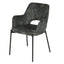 Silla comercial Nogal Beat Shcola 3038 con asiento y respaldo tapizados y patas en negro mate