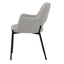 Silla comercial Nogal Beat Shcola 3038 con asiento y respaldo tapizados y patas en negro mate