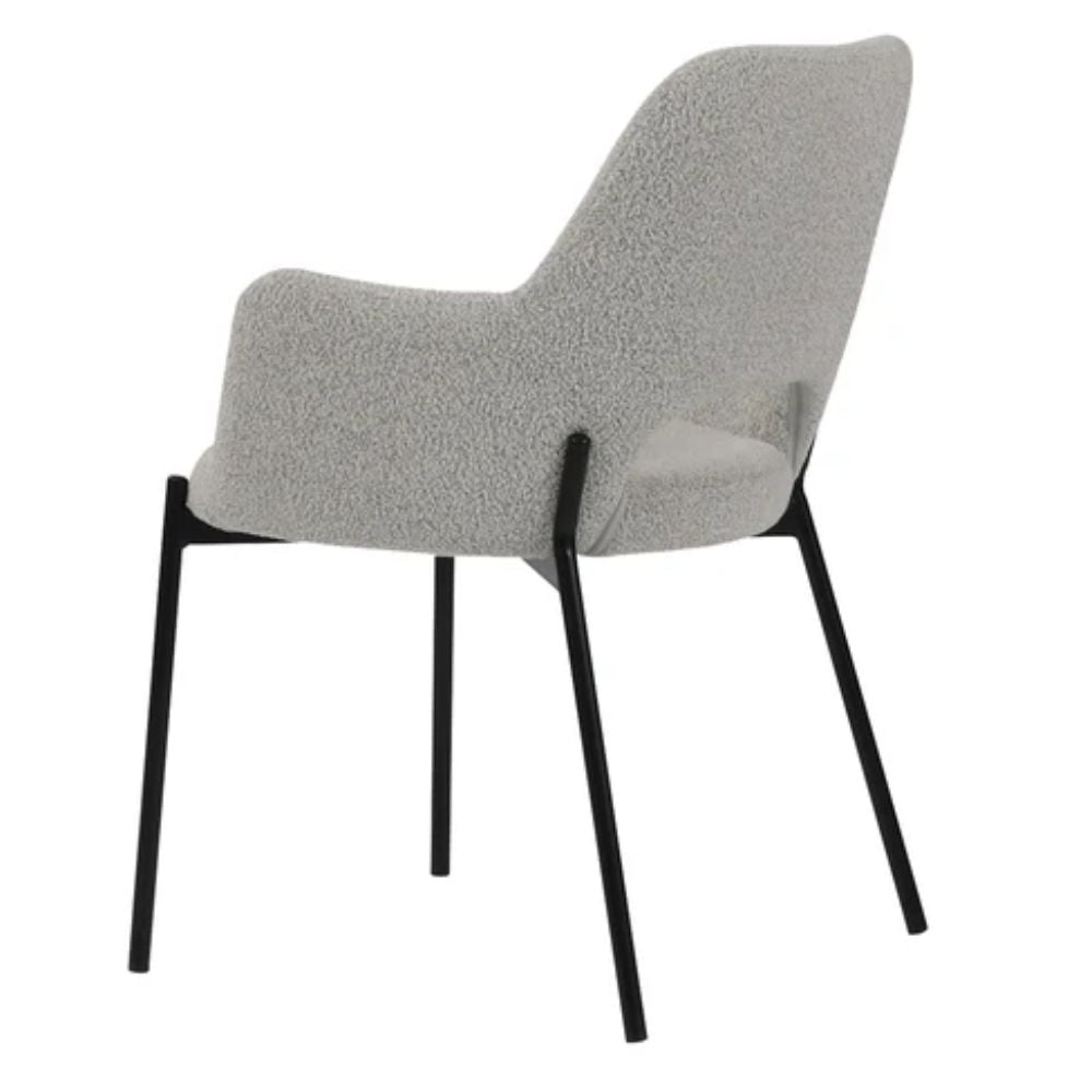 Silla comercial Nogal Beat Shcola 3038 con asiento y respaldo tapizados y patas en negro mate