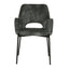 Silla comercial Nogal Beat Shcola 3038 con asiento y respaldo tapizados y patas en negro mate