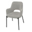 Silla comercial Nogal Beat Shcola 3038 con asiento y respaldo tapizados y patas en negro mate