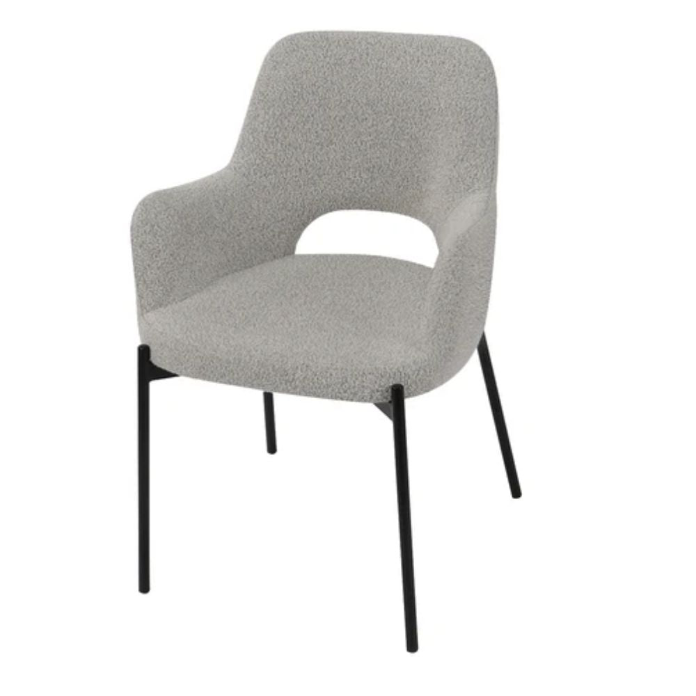 Silla comercial Nogal Beat Shcola 3038 con asiento y respaldo tapizados y patas en negro mate