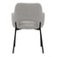 Silla comercial Nogal Beat Shcola 3038 con asiento y respaldo tapizados y patas en negro mate