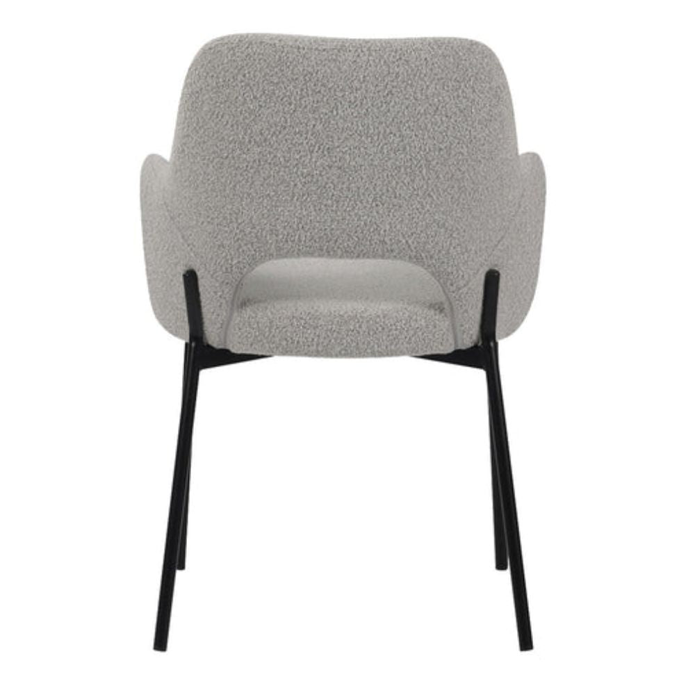 Silla comercial Nogal Beat Shcola 3038 con asiento y respaldo tapizados y patas en negro mate