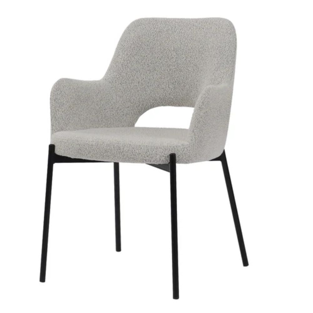 Silla comercial Nogal Beat Shcola 3038 con asiento y respaldo tapizados y patas en negro mate