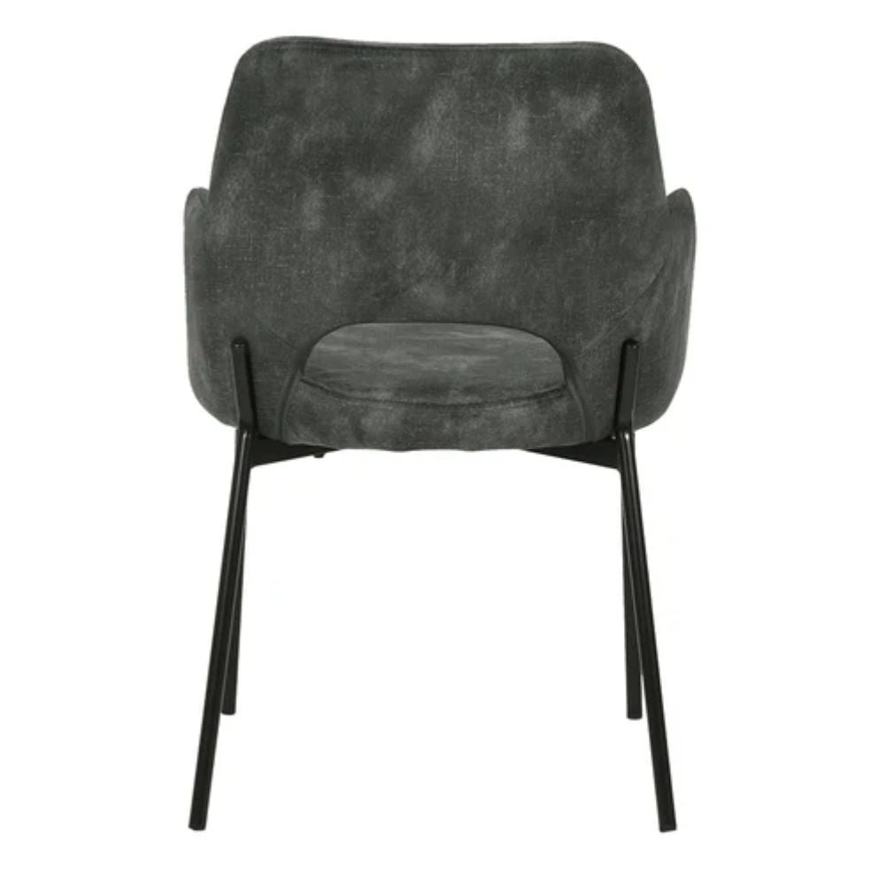 Silla comercial Nogal Beat Shcola 3038 con asiento y respaldo tapizados y patas en negro mate