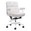 SILLA NOGAL BEAT SMITHS | Silla de Oficina Moderna | Base Estrella con Rodajas | Blanco | Piel Sintética 100% Poliuretano | Interior - 109470 - Zuo - NOGAL BEAT -