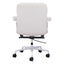 SILLA NOGAL BEAT SMITHS | Silla de Oficina Moderna | Base Estrella con Rodajas | Blanco | Piel Sintética 100% Poliuretano | Interior - 109470 - Zuo - NOGAL BEAT -