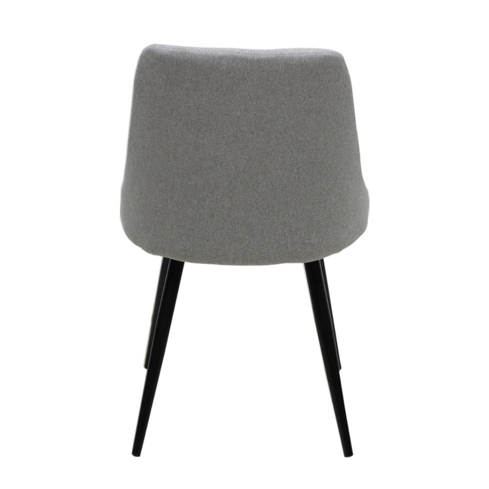 Silla comercial bistró Nogal Beat Trom tapizada en tela con base de metal