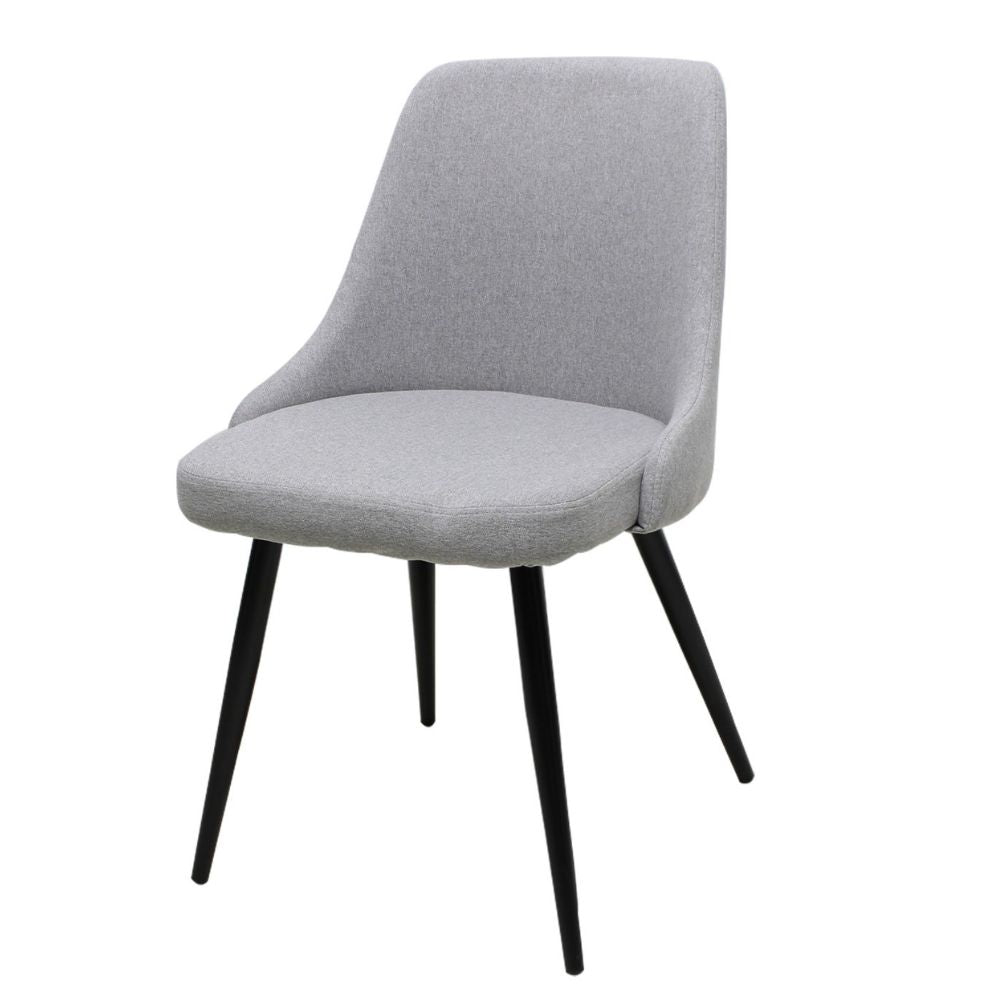 Silla comercial bistró Nogal Beat Trom tapizada en tela con base de metal