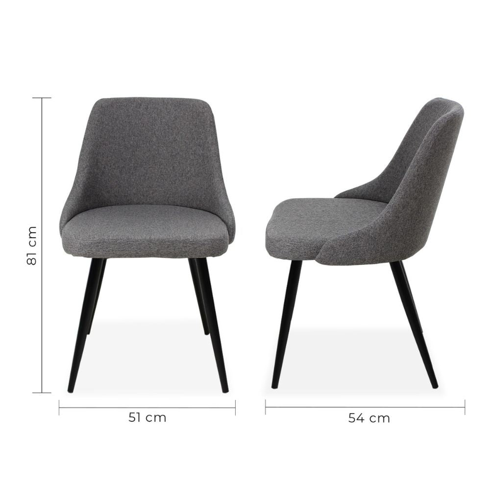 Silla comercial bistró Nogal Beat Trom tapizada en tela con base de metal