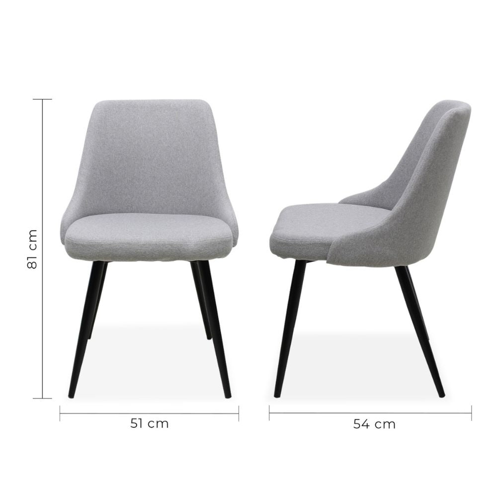 Silla comercial bistró Nogal Beat Trom tapizada en tela con base de metal