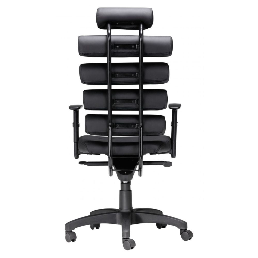 SILLA NOGAL BEAT UNICO | Silla de Oficina Moderna | Base Estrella con Rodajas | Negro | Piel Sintética 100% Poliuretano | Interior - 205050 - Zuo - NOGAL BEAT -