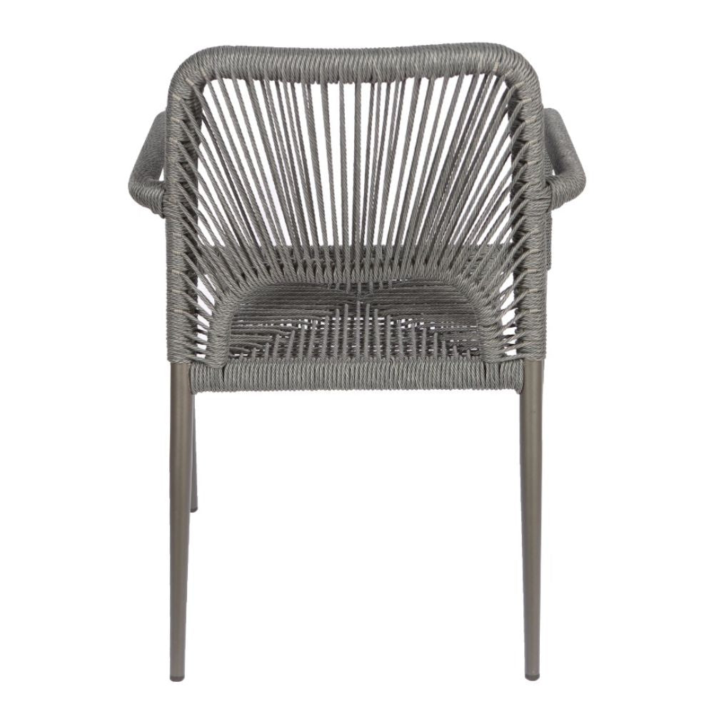 Silla de terraza Nogal Beat Zipolite con estructura de aluminio y tejido de cuerda sintética, varios colores.