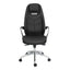 Silla directiva Offiho Alufsen OHE-405 negra de respaldo alto con cabecera de malla y brazos de aluminio