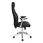 Silla directiva Offiho Alufsen OHE-405 negra de respaldo alto con cabecera de malla y brazos de aluminio