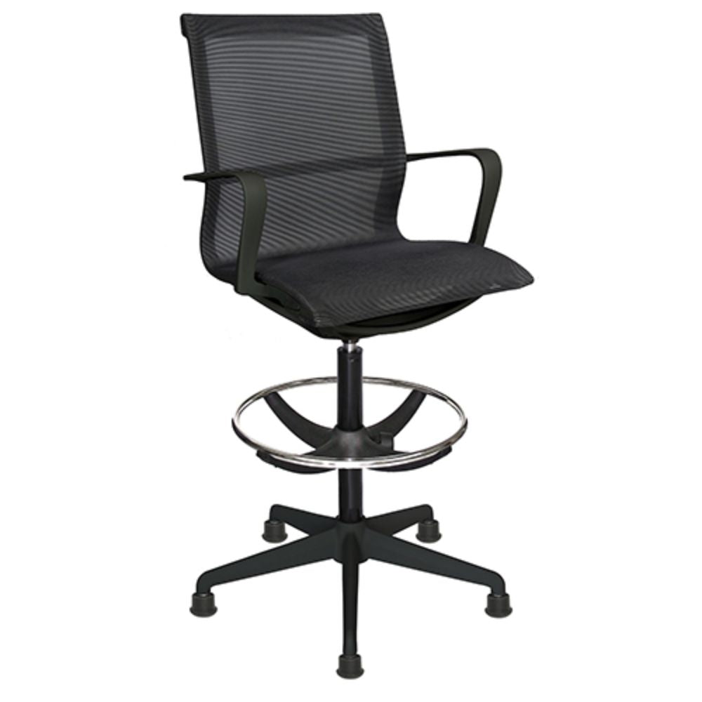 SILLA OFFIHO BIO OHE-114negro | Silla Operativa Area Trabajo Coworking | Altura Ajustable | Respaldo Bajo | Negra | Malla | Interior - OHE-114negro - OFFIHO - NOGAL BEAT - Silla para oficina