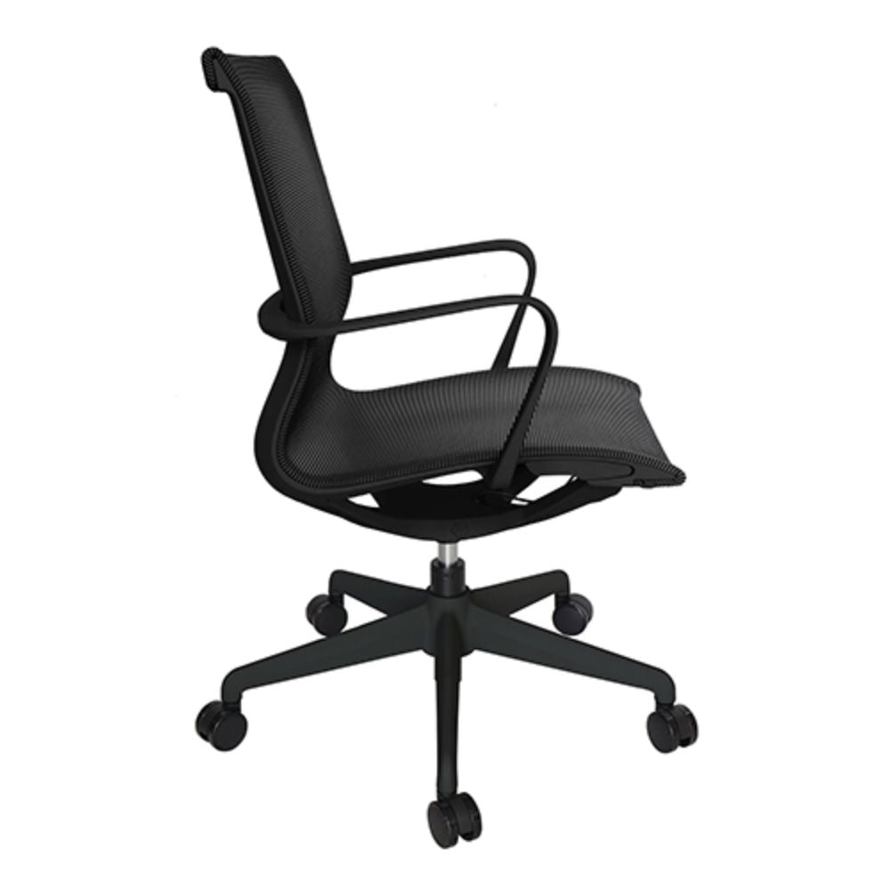 SILLA OFFIHO BIO OHE-114negro | Silla Operativa Area Trabajo Coworking | Altura Ajustable | Respaldo Bajo | Negra | Malla | Interior - OHE-114negro - OFFIHO - NOGAL BEAT - Silla para oficina