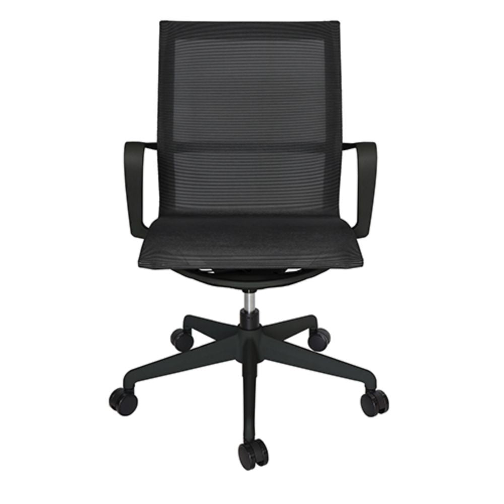 SILLA OFFIHO BIO OHE-114negro | Silla Operativa Area Trabajo Coworking | Altura Ajustable | Respaldo Bajo | Negra | Malla | Interior - OHE-114negro - OFFIHO - NOGAL BEAT - Silla para oficina