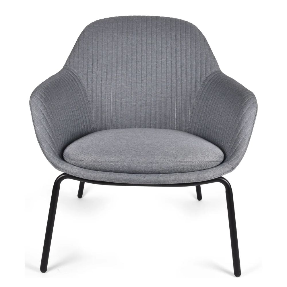 Silla de visita OFFIHO Black Fabrizia OHV-125 con estructura tubular, brazos y asiento tapizado en tela