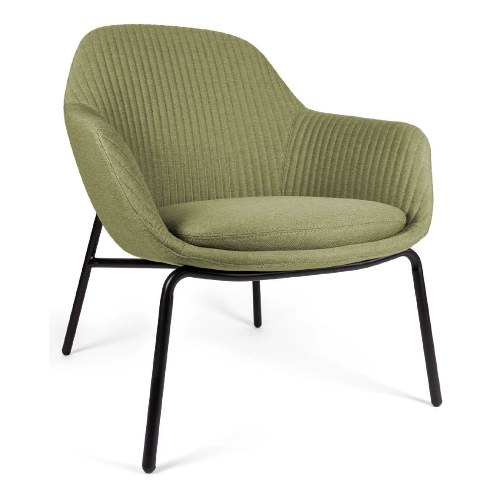 Silla de visita OFFIHO Black Fabrizia OHV-125 con estructura tubular, brazos y asiento tapizado en tela