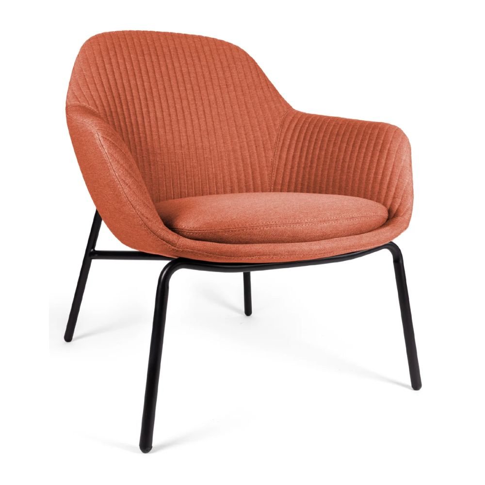 Silla de visita OFFIHO Black Fabrizia OHV-125 con estructura tubular, brazos y asiento tapizado en tela
