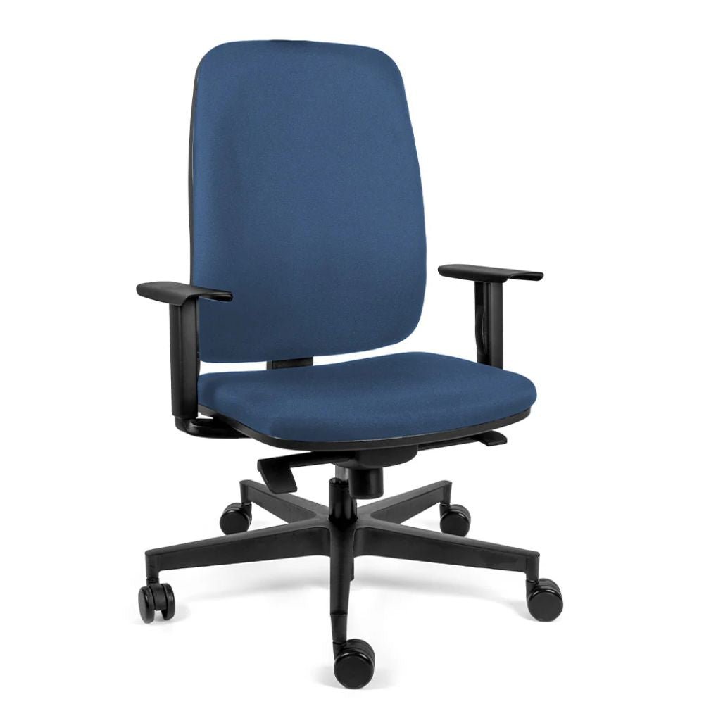 Silla de oficina OFFIHO Black Blaze OHE-25 con respaldo medio tapizado y soporte lumbar ajustable