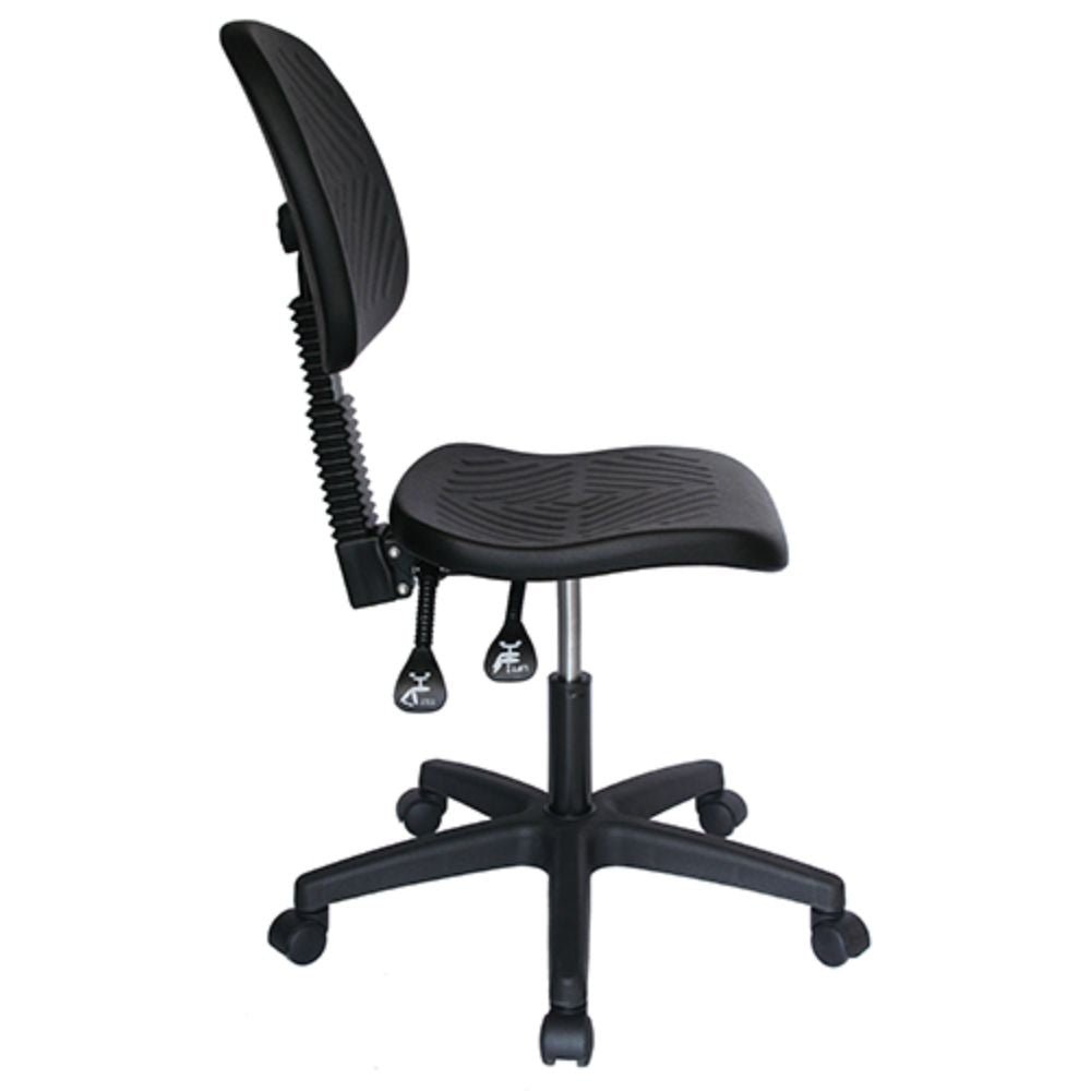Silla de oficina kit cajero OFFIHO HEAVY DUTY LINE OHI-46 negra con base estrella de 5 puntas en poliamida y asiento de poliuretano
