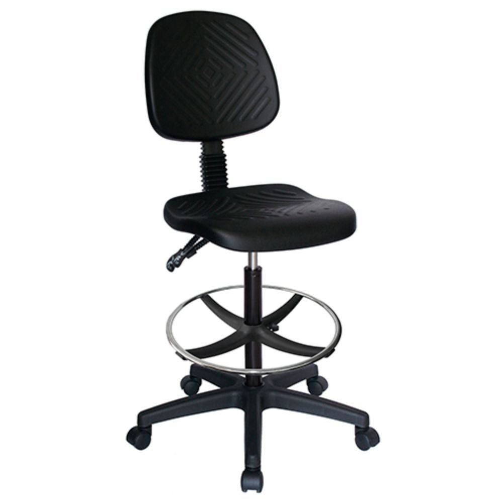 Silla de oficina kit cajero OFFIHO HEAVY DUTY LINE OHI-46 negra con base estrella de 5 puntas en poliamida y asiento de poliuretano