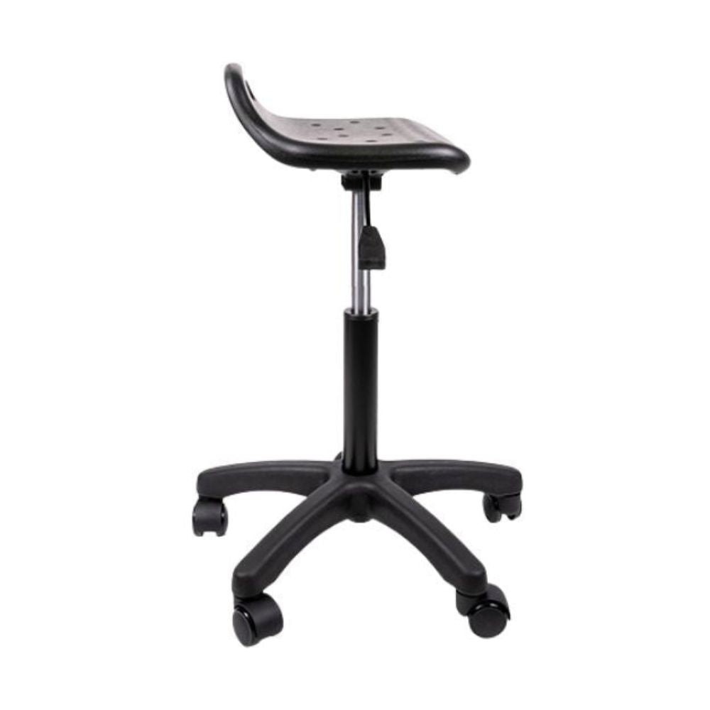 Silla industrial Offiho Heavy Duty Line OHI-49 con asiento en poliuretano negro y base de 5 puntas en poliamida