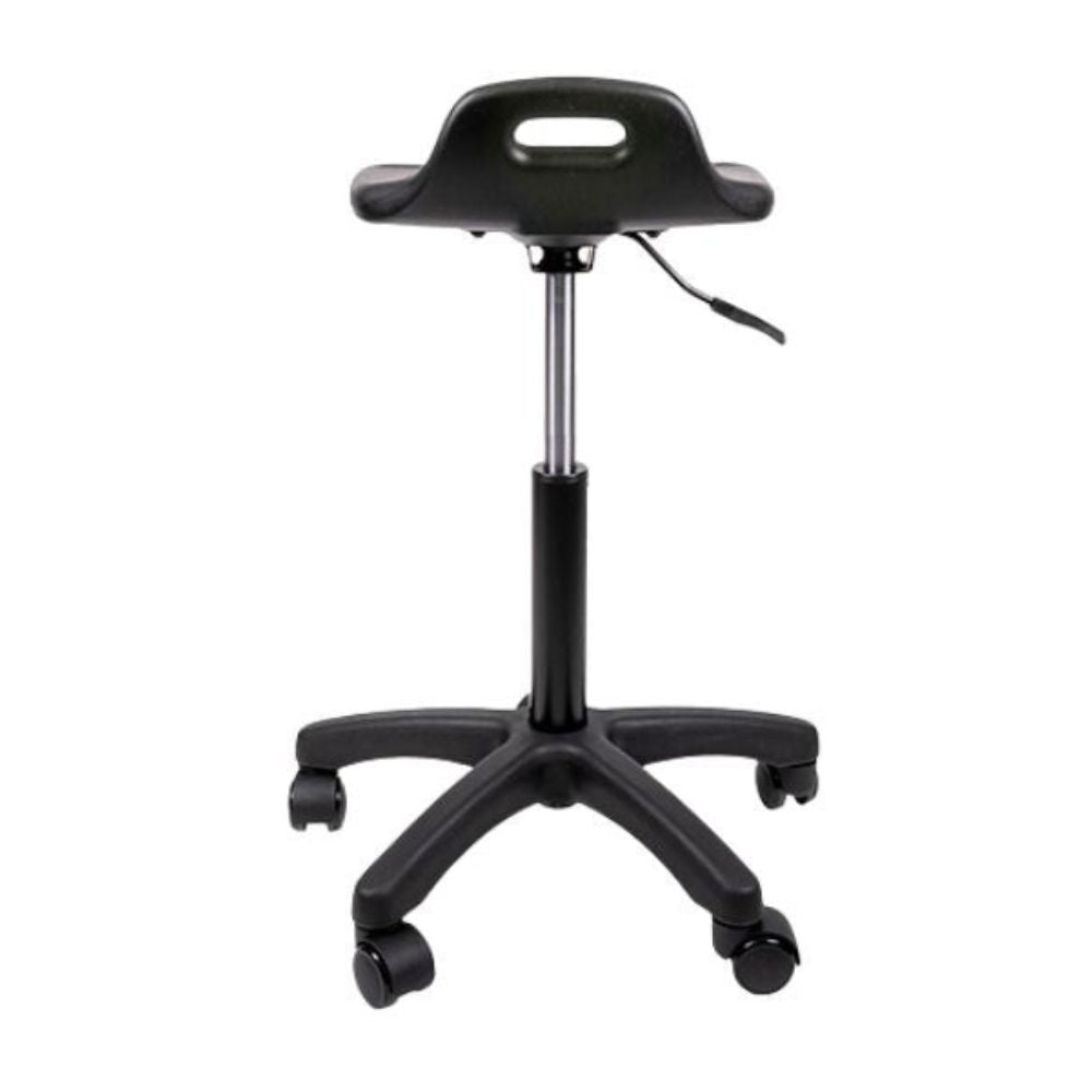Silla industrial Offiho Heavy Duty Line OHI-49 con asiento en poliuretano negro y base de 5 puntas en poliamida