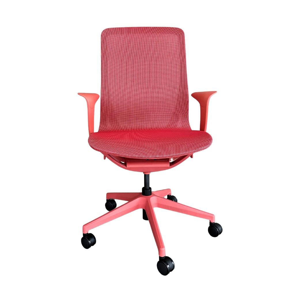 Silla de oficina operativa Offiho Net OHE-503 con asiento y respaldo en malla, brazos y base estrella