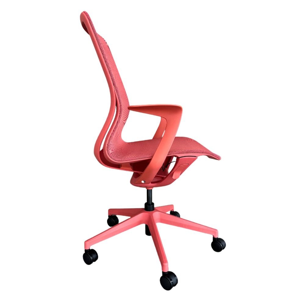Silla de oficina operativa Offiho Net OHE-503 con asiento y respaldo en malla, brazos y base estrella