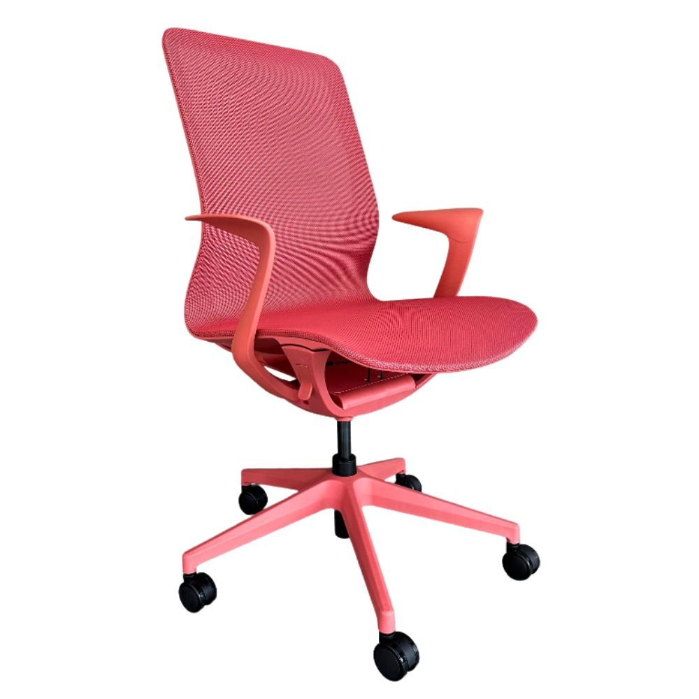 Silla de oficina operativa Offiho Net OHE-503 con asiento y respaldo en malla, brazos y base estrella